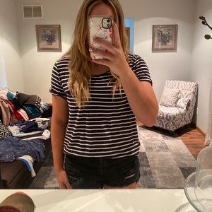 of navy striped tee